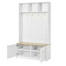 Appendiabiti da ingresso - Naturale+Bianco + MDF + Pannello Truciolare - Visualizzare 11
