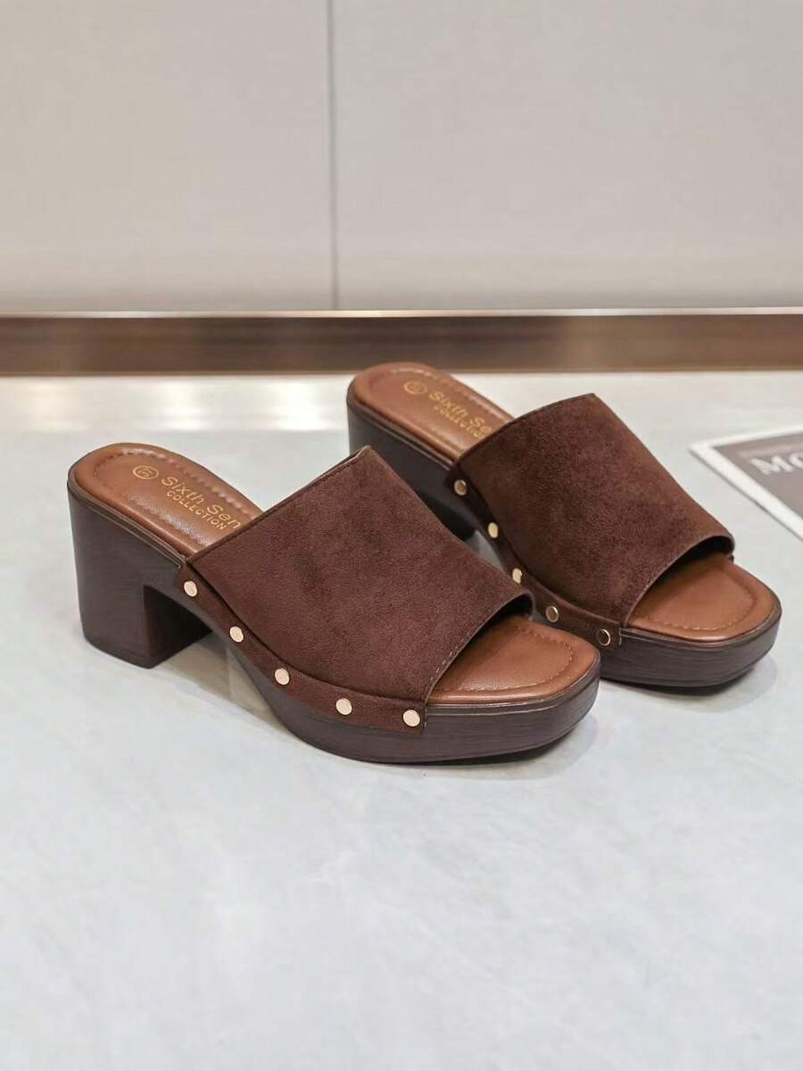 Spring & Autumn New Women Metal Loafers Flats Casual Slip-On Boat Shoes - Brown - View 1