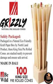 NLP Pre Rolled Cones | KingSizeCones|100 Pack| OrganicCones|Natural Rolling Paper With Tips Pre-Rolled Rolls Papers Prerolled Cone Papers, King Size 109mm - White - View 2