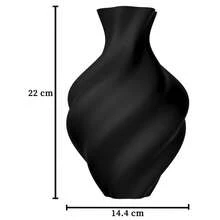 ORIZZONTE Vase décoratif moderne aux lignes ondulées en spirale – Design sculptural minimaliste pour fleurs, fleurs artificielles et compositions florales – Idée cadeau pour la maison ou le bureau – 100 % fabriqué en Italie, expédié d'Italie - noir - Voir 7