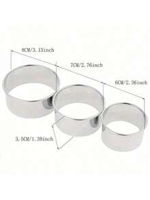 3pcs/Set, Biscuit Pastry Wrap Dough Cutter, Fondant Mold, Cookie Maker, Round Baking Accessories - Multicolor - View 2