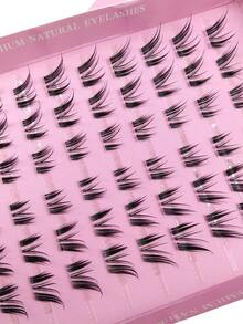 60 Pcs C Curl Lash Clusters Fox Eye Look Fluffy Clear Band DIY Lash Extension Cluster Lashes Natural Look Eyelash Clusters Cat Eye Lashes Clusters Wispy Lash Clusters, Eyelash Clusters, Individual Eyelashes, Lashes, Fake Lashes - C - View 5