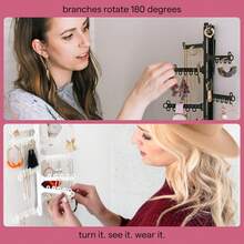 Elegantly Display Your Jewelry With This 12-Tier White Wall-Mounted Organizer. This Versatile Rack Features Hooks And Tiers For Necklaces, Earrings, And More, Turning Your Collection Into A Beautiful Display. - White 12-tier - View 4