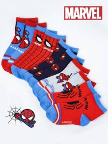 Marvel 1/5/10双装儿童漫威超级英雄蜘蛛侠袜子，男童中筒袜，韩版卡通秋冬女童袜子，儿童蜘蛛侠及超级英雄人物袜子 - 彩色 - 查看 20