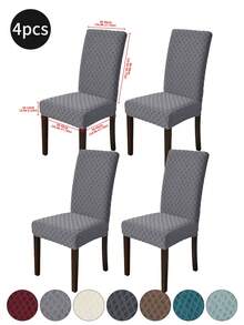1件/4件/6件装提花菱形椅套，经典简约设计，可拆卸可水洗，弹力氨纶吧台凳座套，适用于酒店、餐厅、客厅座椅日常使用。 - 彩色 - 查看 17