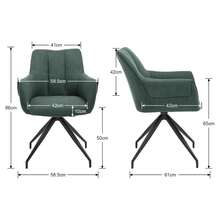 Chairus Set Of 2 360° Swivel Linen Chairs For Kitchen Or Office - Green - View 3