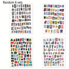 852 Stück/12 Blatt Vintage Magazin Buchstaben Aufkleber, kleine Erpresserbrief Aufkleber, geeignet für Planer, Tagebuch, Notizbuch, Computer, Wasserflasche, DIY Basteleien, Geschenke, Magazin Dekoration usw. - Verschiedenfarbig - Übersicht 10