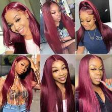 Straight Wigs Human Blended Hair 13x6 13x4 5x5Lace Front Wigs Human Blended Hair Pre Plucked 200 Density HD Lace Frontal Wigs Human Blended Hair For Women Glueless Wigs Human Blended Hair Natural Black 28 Inch - Bugs - View 10