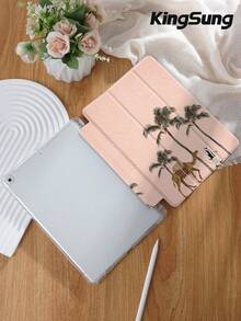 Kingsung Capa protetora para tablet com estampa de tamareiras e camelos, inspirada no Oriente Médio. Compatível com iPad Pro 11 de 9,7/10,2/10,5/10,9/12,9 polegadas e iPad de 11 polegadas (10ª geração), Galaxy Tab S6 Lite de 10,4 polegadas, Kindle Paperwhite de 12ª geração (2024) e Kindle de 11ª geração (2022). Possui design macio e resistente a quedas, além de funções de suporte inteligente, ativação e desativação automática da tela. - Multicolorido - Ver 3