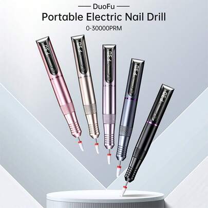  DuoFu Professional Electric Nail Drill Machine, Cordless Nail File Drill Machine,Rechargeble Manicure Pedicure Kit, Nail File Set, Suitable For Home And Salon, Nail Buffer, Manicure Pedicure Polishing Tools For All Festival Gifts.