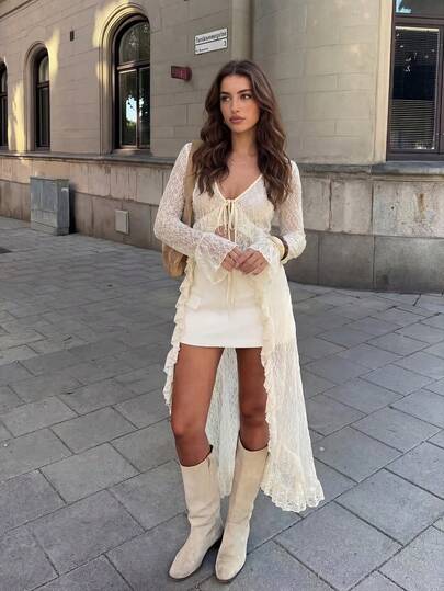 HoloChill Women's Summer Beach Sheer Long Sleeve Loose Kimono, 2026 New Arrival Women's Holiday Outfit, Party Outfit, Beach Vacation Outfit, Elegant Casual Top