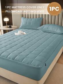 1件装防水六边拉链床垫保护套,绗缝舒适贴身床单,适用于12英寸厚床垫,适用于单人床/双人床/大号床/特大号床,透气静音,防尘,氧化蓝,亲肤,可机洗,优质拉链床垫套,理想的家居装饰,完美的节日礼物 - 氧氣藍(30cm笠高) - 查看 3