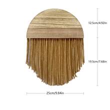 1件套手工编织挂毯，波西米亚风格墙面装饰挂毯，半圆形木板流苏纤维艺术墙毯，适用于客厅、卧室、床头背景墙 - 彩色 - 查看 21