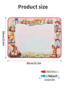 1 件复活节主题儿童水彩画垫，大号可重复使用水彩画板，清洁双手，早教绘画玩具，亲子互动，嘉年华，斋月开斋节礼物 - 彩色 - 查看 2