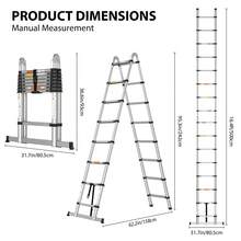 7Sevenjokers 2.5+2.5m Type A Stainless Steel Telescopic Ladder - 150kg Load, 2-In-1 Support Pole, Portable Folding Ladder For Outdoor Household & Garden Work - (2.5+2.5M)-5m Type a Telescopic Steel Ladder - View 11