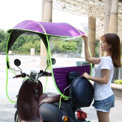 Waterproof Universal Mobility Scooter Rain Cover | Detachable All-Weather Rain & Sun Protection Canopy | Foldable For Easy Storage