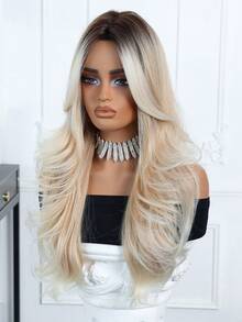 24-Inch Heat-Resistant Wavy Curly Synthetic Wig, Suitable For Travel, Cosplay, Halloween, Christmas, Carnival, Perfect Ready-To-Wear Gift For Girls, Graduation, Holidays - Ombre - View 9
