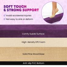 COSTWAY 270CM Folding Balance Beam With Solid Wood Base And Anti-Slip Bottom, Purple - Purple - View 5