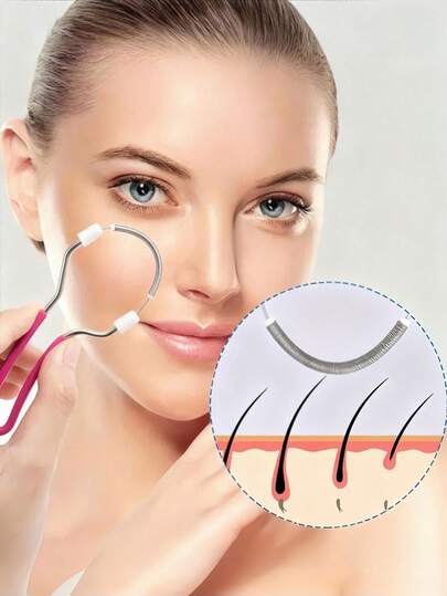 Spring Women's Portable Facial Hair Remover, Suitable For Removing Excess Hair On Lips, Chin, Face And Neck, Lip Epilator, Beauty Tool, Facial Hair Removal Device, Unisex, Physical Depilation, Manual Hair Removal Tool, Skincare Tool, Facial Tool