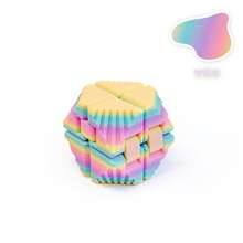 1pc 2026 New 3D Printed Magic Cube, Colorful Creative Stress Relief Infinite Folding Puzzle Cube, Ideal Gift For Friends, Family, Birthday, Party, Unisex - Multicolor - View 6
