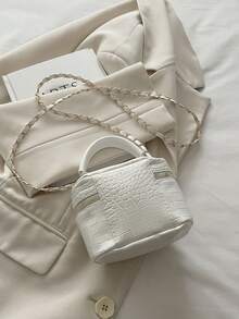 轻便迷你手提包、链条包、菱形图案包、托特包、水桶包，适合少女、大学生和上班族女性，是办公室、大学、工作、通勤、户外活动、旅行和郊游的理想之选。 - 白色 - 查看 9