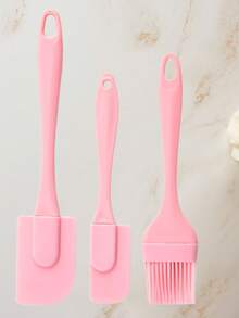3-Pieces Set Silicone Spatula With Silicone Brush For Baking Cakes - Multicolor - View 13
