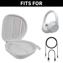ALKOO Portable Carrying Case Suitable For WH-CH720N WH-CH520 Noise Proof Wireless Headphones, Can Fit J*L Tune 510BT/Edifier W820NB Plus Headphones (Case Only) Charger Case Packing Cubes For Women For Men Charger Bag Travel Essential Travel Essentials Cruise Essentials Wacation Essentials Holiday Essentials Travel Stuff - White - View 3