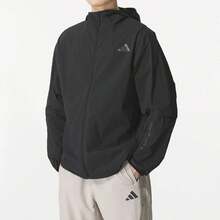 adidas MODERN TECH LIGHTWEIGHT JACKET 涼感運動休閒連帽拉鍊夾克 男款 - 黑色 - 查看 1