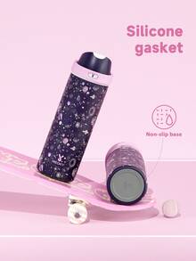 Meoky 24oz Vacuum Insulated Water Bottle with 2-in-1 Straw and Spout Lid, Insulated Cup, Keep Cold 24H, Leak-Proof, Fits in Car Cup Holder, Stainless Steel Tumbler for Sports, Travel, and School (Dark purple planet) - 紫色 - 查看 7