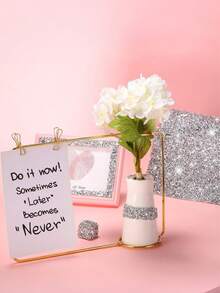 1/2pcs Self Adhesive Shiny Crystal Rhinestone Ribbon, Wide Shiny Rhinestone Ribbon Mesh Wrapped Crystal Roll, Used For Art And Crafts, DIY Event Decoration, Silver - Silver Rhinestones - View 6