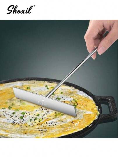 shoxil 1pc Jianbing Tool, 304 Stainless Steel Bamboo Whisk, Jianbing Spatula,Cake Spreading Tool