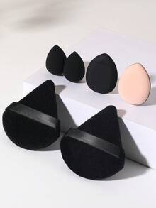 6PCS Makeup Tools Set Including:2PCS Mini Makeup Sponges+2PCS Mini Air Cushion Powder Puffs+2PCS Triangle Powder Puffs - Multicolor - View 12
