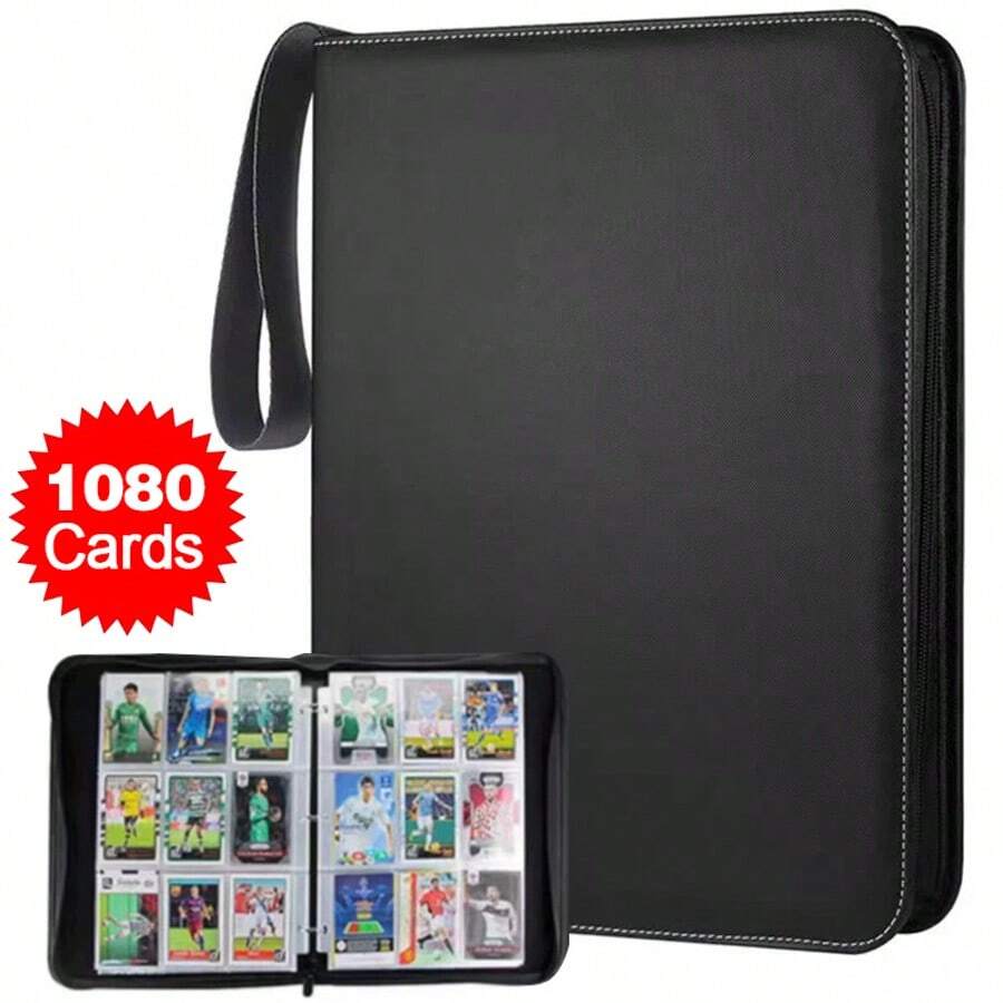 For Trading Cards Album Folder 1080 Pockets Card Binder Holder Gifts - Black - View 1