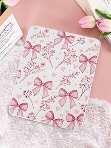 1pc Pink Floral Bow Pattern Painted Tablet Case, Compatible With 10th/11th/10.2/10.5/Air4/Air5/10.9/Pro11/Air 11-In.(M2)-2024/Pro 11-In.(M4)-2024/ Air 11-Inch (M3) 2025/ (A16) 11 Inch 11th Generation 2025 Mini6/Mini7/Air1/Air2/9.7, Tab A8 10.5 Inch 2022, Minimalist/Creative/Unique/Romantic/Niche Design, Built-In Pencil Slot, Tri-Fold Stand, Magnetic Sleep/Wake - Multicolor - View 4