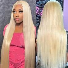 Bone Straight Lace Front Wig 8-34 In 13*4 HD Lace Front Wigs Human Blended Hair Wear And Go Wig Pre Plucked With Baby Hair Bleached Knots Virgin Hair Natural Hairline Glueless Easy-To-Wear For Women #1B Black Blended Hair - S613 - View 9