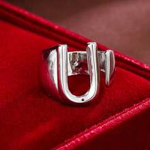 1pc Minimalist Plain Letter Design Adjustable Open Ring For Women - Multicolor - View 40