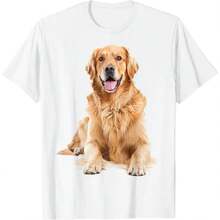 Golden Retriever Dog Graphic Pet Artwork Golden Retriever Men Women Kids T-Shirt - 白色 - 查看 1