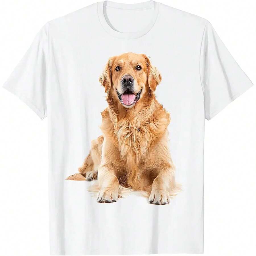 Golden Retriever Dog Graphic Pet Artwork Golden Retriever Men Women Kids T-Shirt - 白色 - 查看 1
