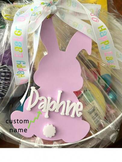 Easter Basket Tags Easter Name Tags Bunny Name Tag Acrylic Easter Tag Custom Easter Tags Personalized Easter Tag Egg Basket Tag