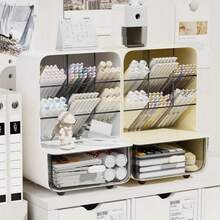 Hộp đựng cọ xoay 360° - Hộp đựng bằng nhựa màu trắng thời trang, thích hợp để đựng cọ vẽ, văn phòng phẩm và dụng cụ trang điểm, phụ kiện bàn làm việc tiết kiệm không gian với thiết kế bóng bẩy, vật dụng thiết yếu cho bàn trang điểm, văn phòng và studio nghệ thuật. - Màu trắng (Kiểu A) - Xem 2