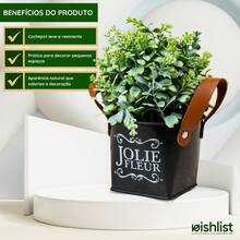 Metal Cachepot With Artificial Plant, Elegant Decorative Arrangement For Living Room, Table, Or Office. - 1 單位 - 查看 4