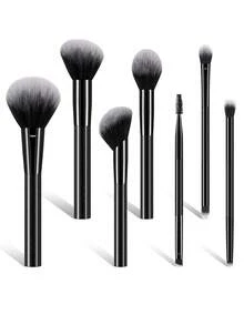 39pcs Makeup Brush Set Including 20 Soft-Bristle Makeup Brushes: Powder Brush, Blush Brush, Contour Brush, Foundation Brush, Nose Highlighter Brush, Eye Shadow Brush, Eyebrow Brush, Lip Brush, Detail Brush + 6 Different Shape Makeup Sponges For Liquid Makeup, 6 Triangle Powder Puffs, 3 Mini Makeup Sponges, 1 Hair Band, 2 Wrist Bands, 1 Makeup Brush Cleaning Bowl - Black - View 14