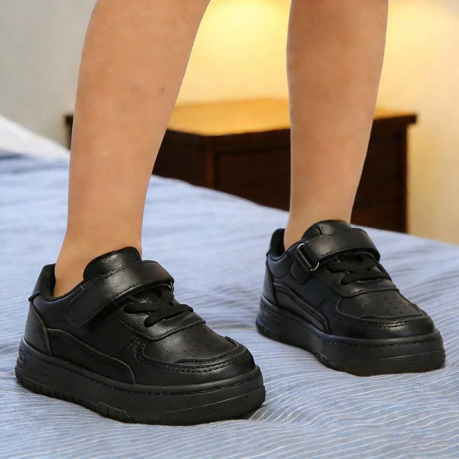 Children's White Shoes, New Spring And Autumn Sports Shoes For Boys And Girls, Casual Sneakers, Soft-Soled Baby Shoes - 黑色 - 查看 1