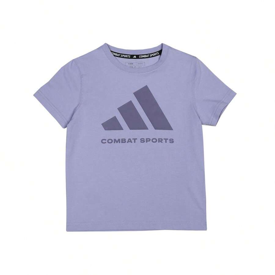 Adidas 阿迪达斯儿童基础款T恤,多种颜色可选,短袖,男童休闲运动T恤 - 紫色 - 查看 1