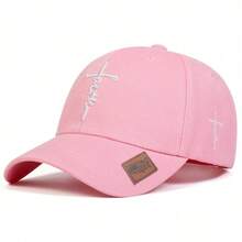 1顶男士字母十字美国国旗刺绣皮革贴片棒球帽，街头休闲帽，适合春季、秋季、旅行、海滩佩戴 - 彩色 - 查看 14