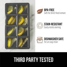 Slow Melting Large Silicone Ice Cube Tray For Freezer, Easy To Push 8 Giant Square Cubes, Use For Cocktails, Iced Coffee, Water Bottle, Frozen Puree, Kitchen Bar Essentials, 1 Pack, Gray - Xám - Xem 5