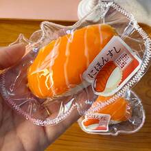 1pc New Japanese-Style Salmon Sushi Squeeze Toy, Creative Silicone Stress Relief Squishies, Slow Rebound Super Decompression, Instantly Calming When Squeezed, Soft Texture, Perfect Gift For Holidays, Birthdays - Multicolor - View 9