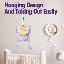 100pcs/200pcs Disposable Baby Diaper Bags, Pull-Out Style Infant Diaper Trash Bags, Waterproof Portable Diaper Bags - Purple - View 4