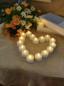 12/24-Pack Flickering Flameless LED Candle Lamps, Remote Control LED Electronic Candle Lamps, Realistic Flameless Romantic Atmosphere Decorative Lights, Battery Powered, With A Battery Life Of Over 200 Hours, LED Wishing Candles, Suitable For Home Decoration, Fireplaces, Dining Tables, Bedrooms, Terraces, Porches, Parties, Weddings, And Holiday Decorations. - Warm Light - View 5