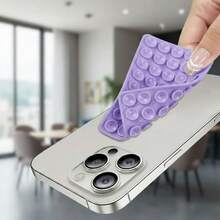 Silicone 1pc Silicone Suction Cup Phone Case Holder Phone Suction Cup Grip Octobuddy Adhesive Phone Grip Adhesive Phone Holder Suitable For Phones Adhesive Phone Holder Suitable For Phone Wallets Travel Accessories Wallets And Bags Women's Travel Essentials Travel Must-Haves Travel For Her For Him Valentine's Day Gift - Purple - View 2